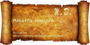 Mátéffy Dominik névjegykártya